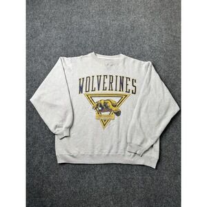 Mens Crewneck Galt Sand Michigan Wolverines Gray Graphic Sweatshirt, Size L